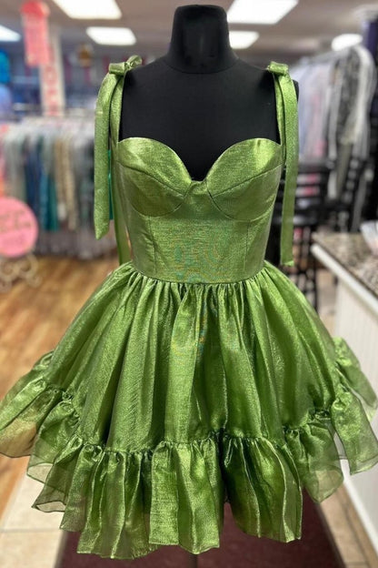 Cute A-line Sweetheart Peacock Homecoming Dresses