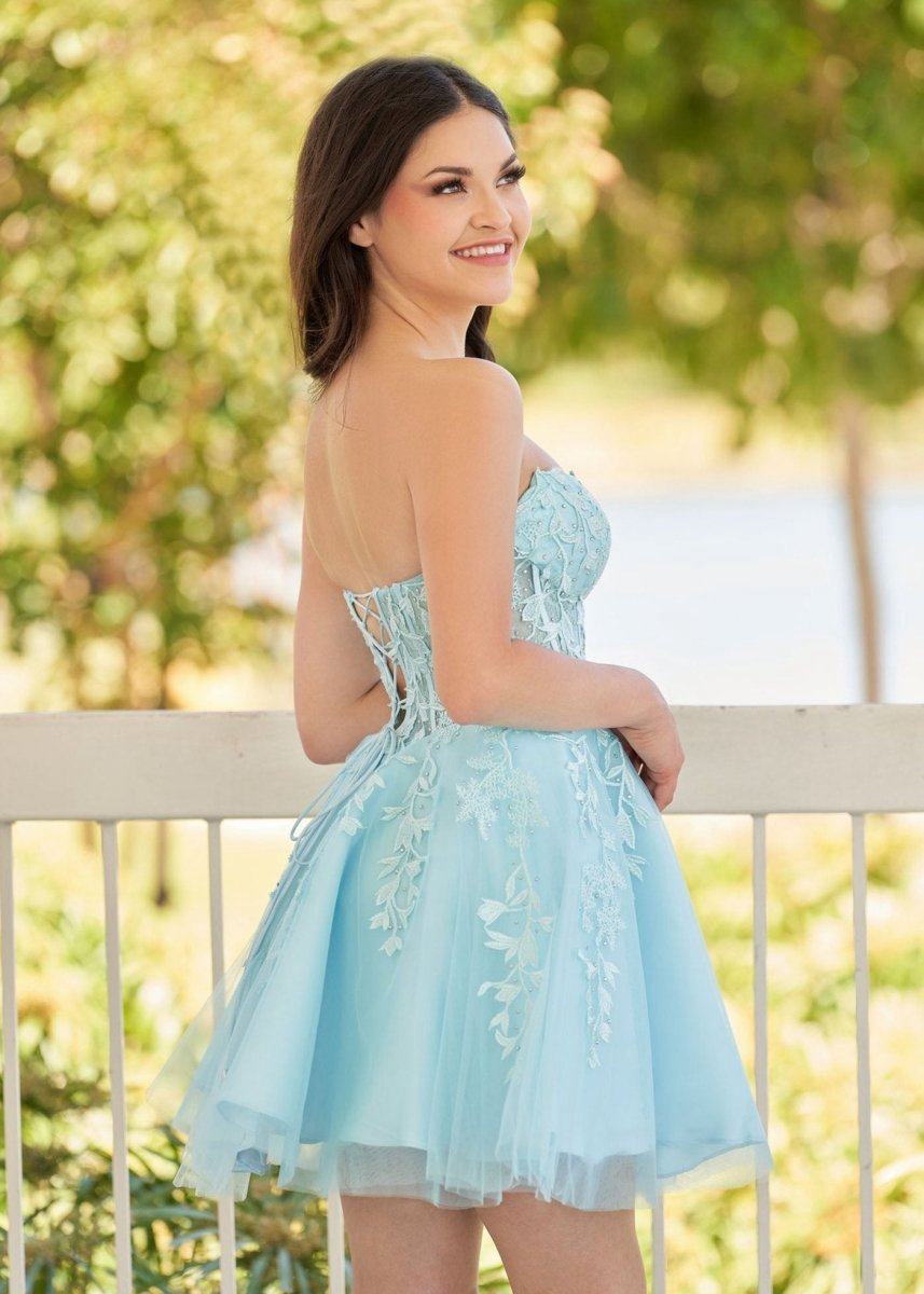 A-line Tulle Lace Homecoming Dresses with Appliques