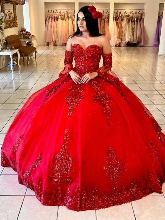 Sweetheart Quinceanera Dresses with Long Sleeves