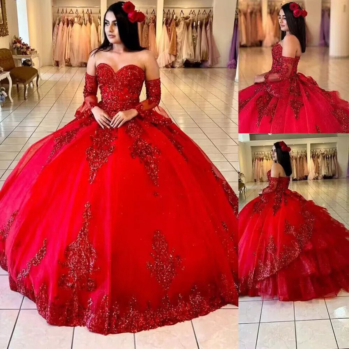 Sweetheart Quinceanera Dresses with Long Sleeves