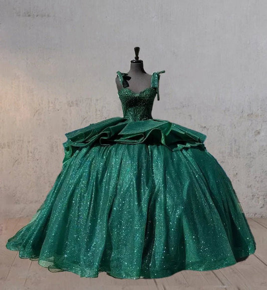 Ball-Gown Lace Glitters Quinceanera Dresses