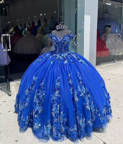 Ball-Gown Off-the-Shoulder Quinceanera Dresses with Appliques