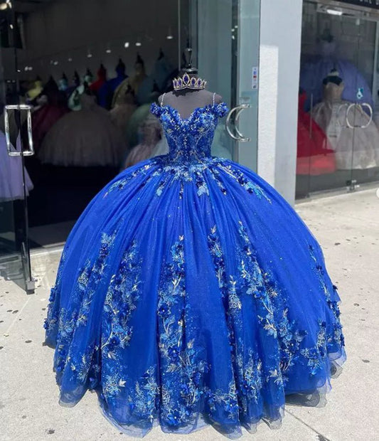 Ball-Gown Off-the-Shoulder Quinceanera Dresses with Appliques