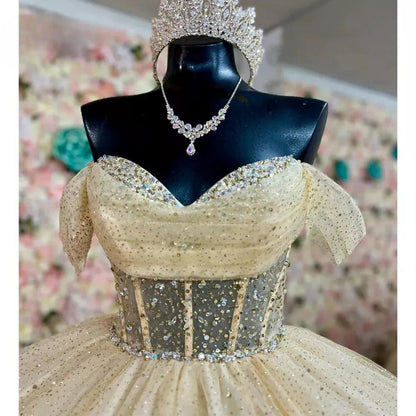 Ball Gown Tulle Off-the-Shoulder Quincenara Dresses