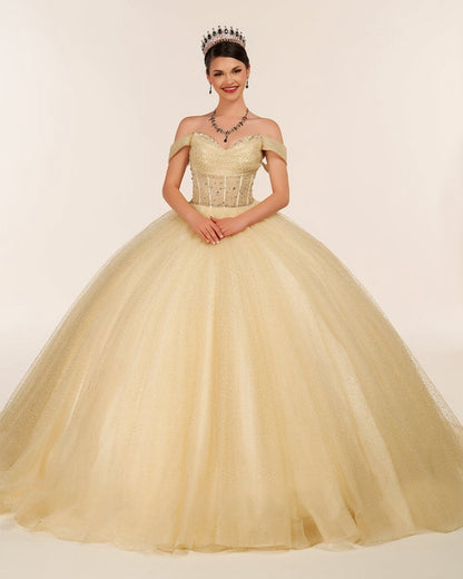 Ball Gown Tulle Off-the-Shoulder Quincenara Dresses