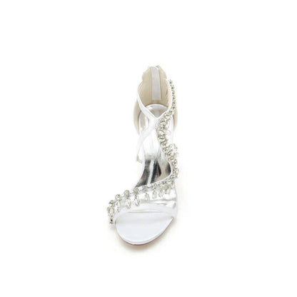 Sexy Crystal Beaded Thin Strap High Heels