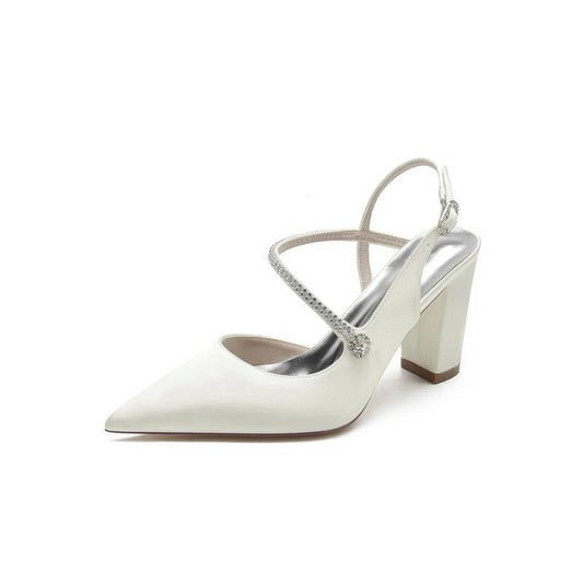 Rhinestone Strap Block Heel Sandals