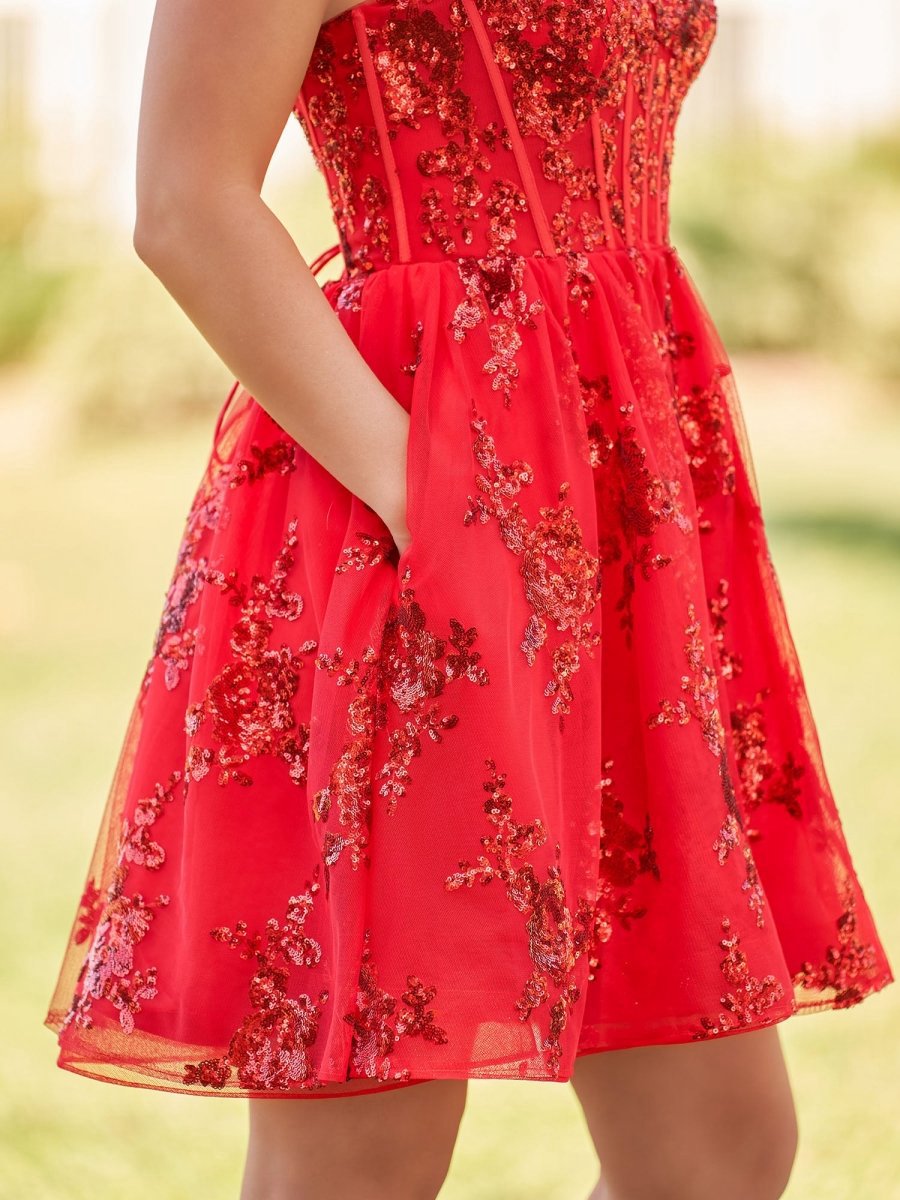A-line Short Homecoming Dresses with Sequins