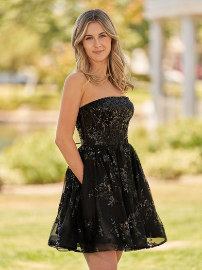 A-line Short Homecoming Dresses with Sequins