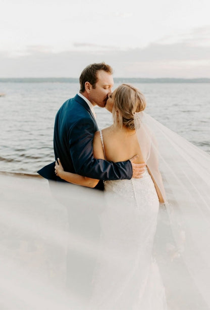 Vintage Ultra Modern Sheer Bridal Veil Wedding Veil