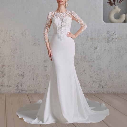 Mermaid Lace Appliques Beaded Wedding Dresses