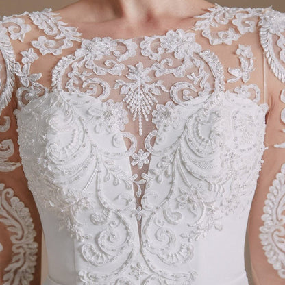 Mermaid Lace Appliques Beaded Wedding Dresses
