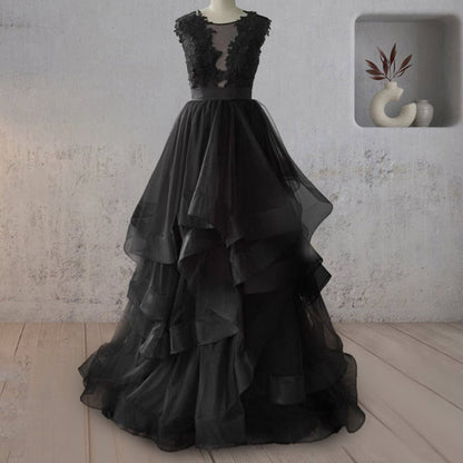 Vintage A-line Tulle Wedding Dresses with Ruffles
