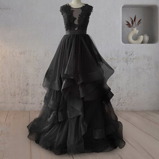 Vintage A-line Tulle Wedding Dresses with Ruffles