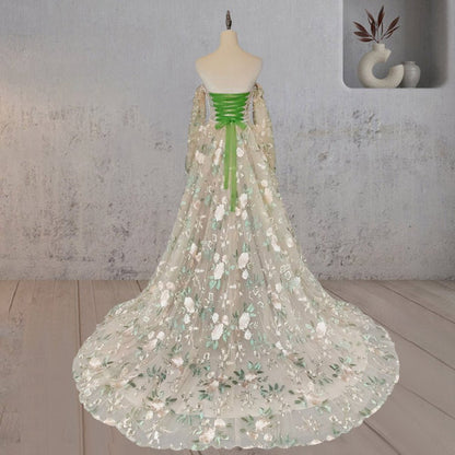 A-line Light Sweetheart Pearl Wedding Dresses