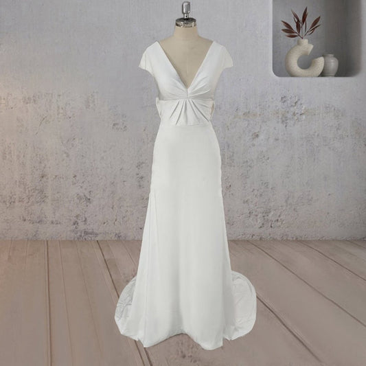 Mermaid Satin Sweep Train Wedding Dresses with Train