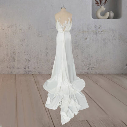 Mermaid Off Shoulder Appliqued Wedding Dresses with Backless