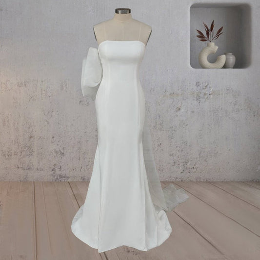 Mermaid Simple Ruffled Wedding Dresses