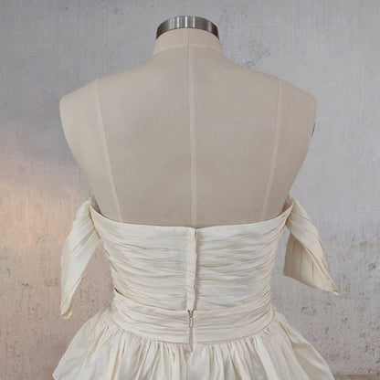 A-line Beige Multi-TieRuffles Wedding Dresses
