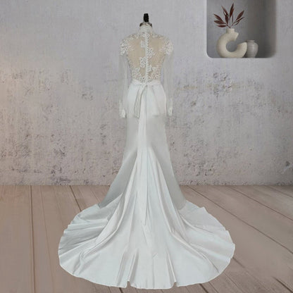 Mermaid Lace CoveButton Back Wedding Dresses