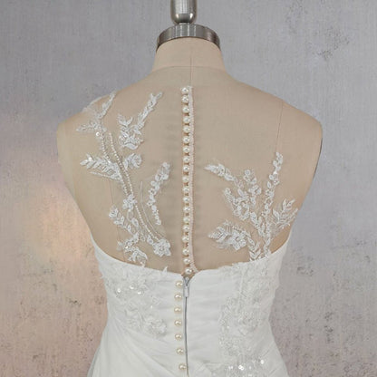 Mermaid Pearled Enchantment Lace Appliqued Wedding Dresses