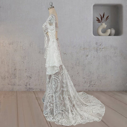 Mermaid Enchantment Flower Prints Wedding Dresses