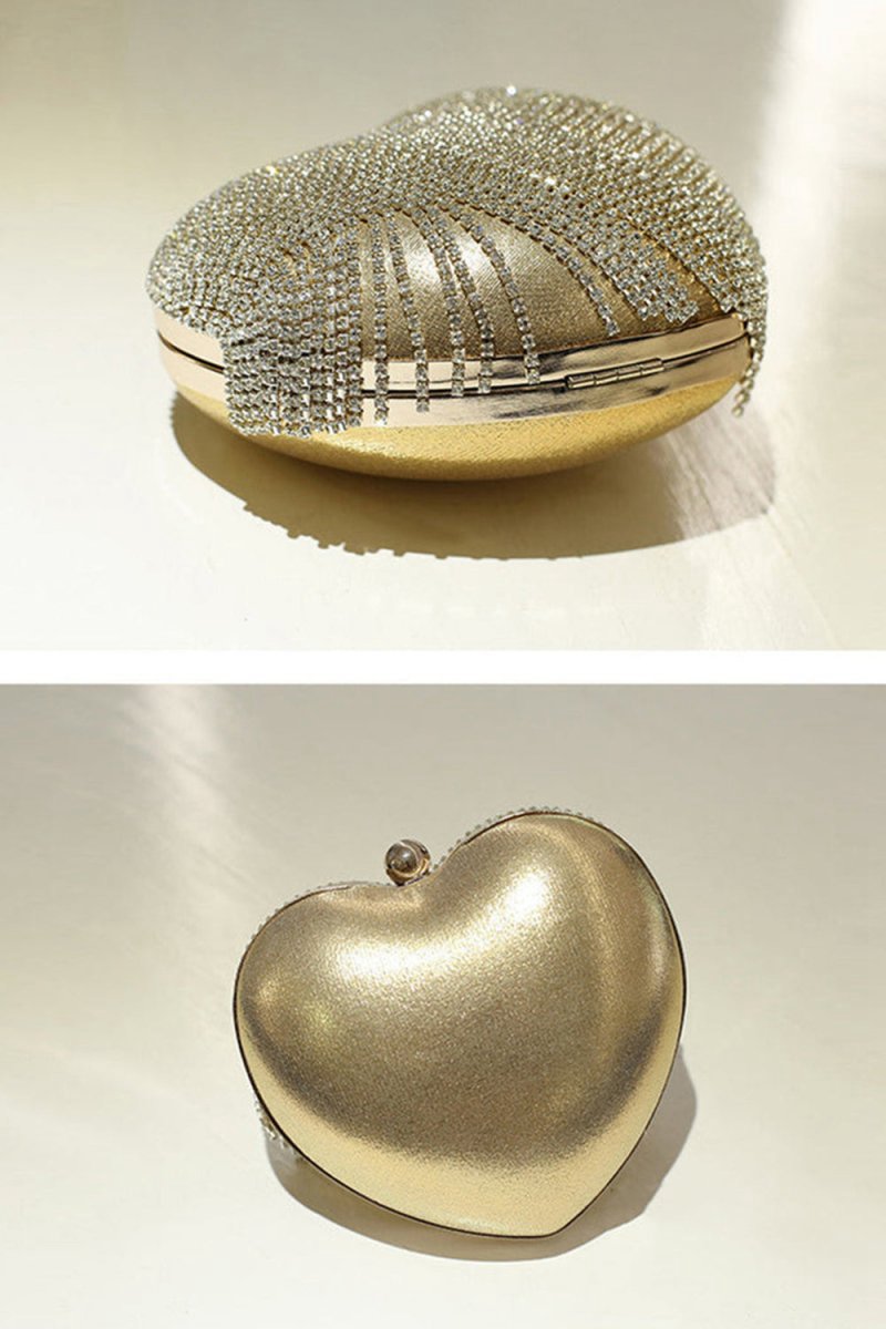 Silver Handle Sweetheart Clutch Bag With Pendant