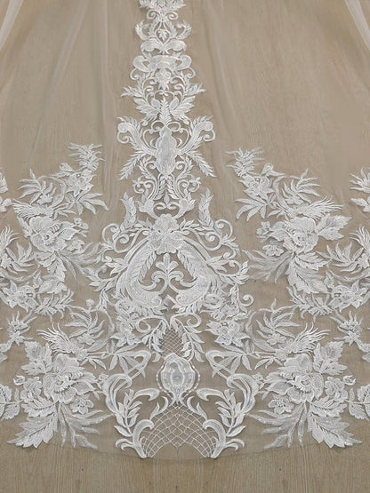 Vintage Lace Cathedral Veil Shaped Bridal Veil Wedding Veil