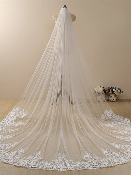 Vintage Flower Lace Cathedral Veil Bridal Veil Wedding Veil