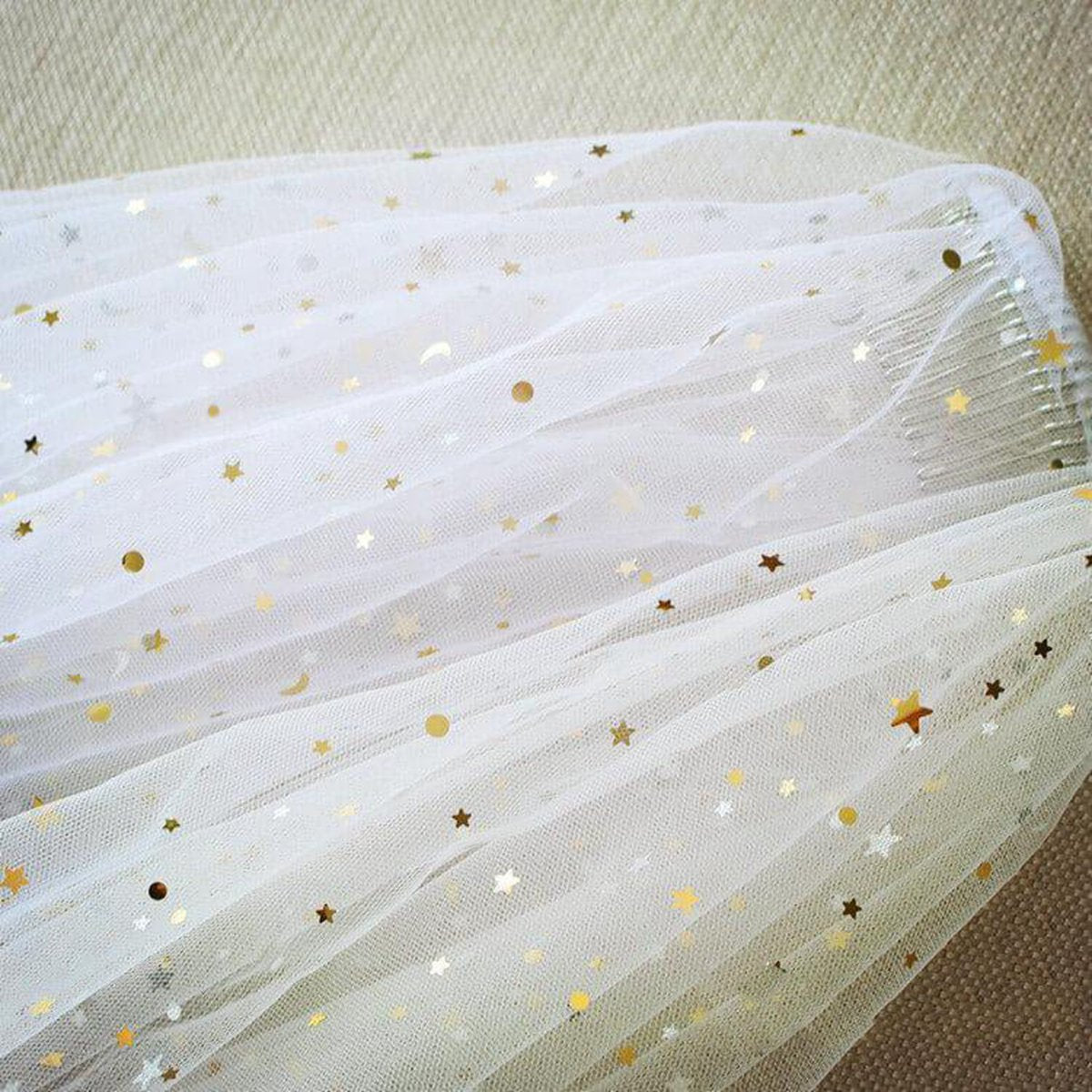 Shiny Bridal Veils with Gold Star Sparkly Wedding Veil