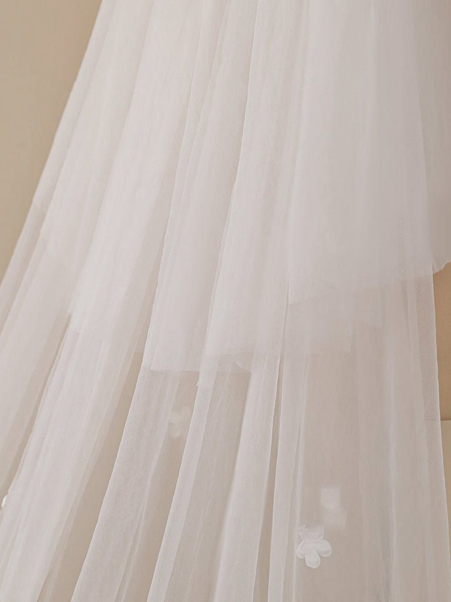 Delicate Flower Lace Cathedral Veil Bridal Veil Wedding Veil