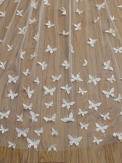 Cute Butterfly Cathedral Veil Bridal Veil Wedding Veil