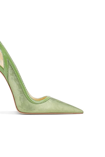 Slingback Mid Heel Stiletto Sandals