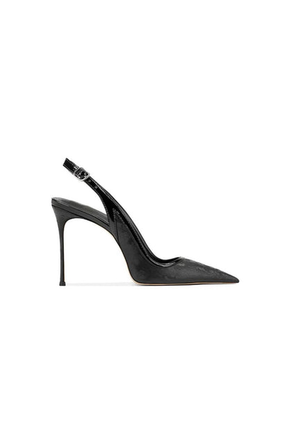 Slingback Mid Heel Stiletto Sandals