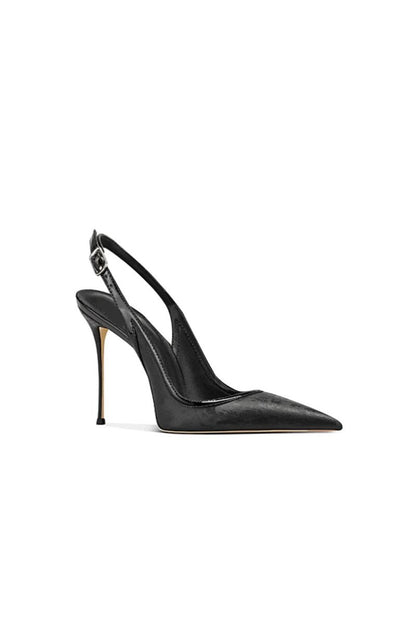 Slingback Mid Heel Stiletto Sandals