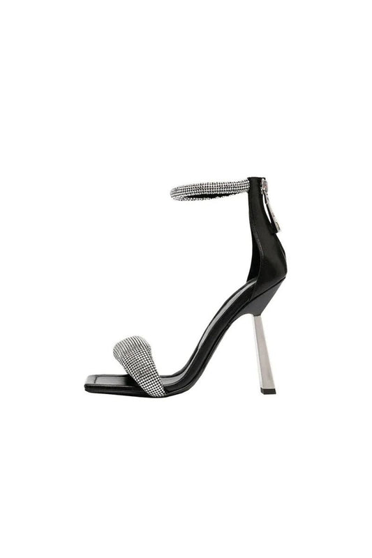 Beaded Stiletto Mid Heel Sandals