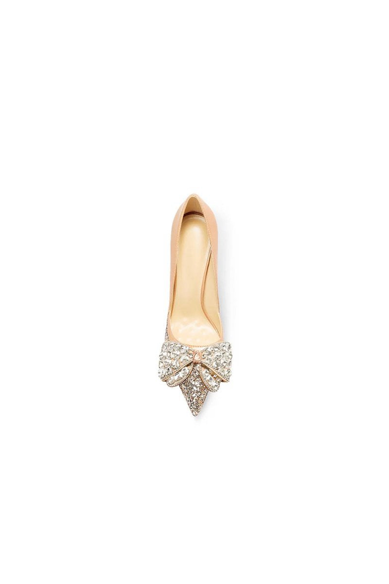 Stiletto Heel Bow Mid Heel Pumps