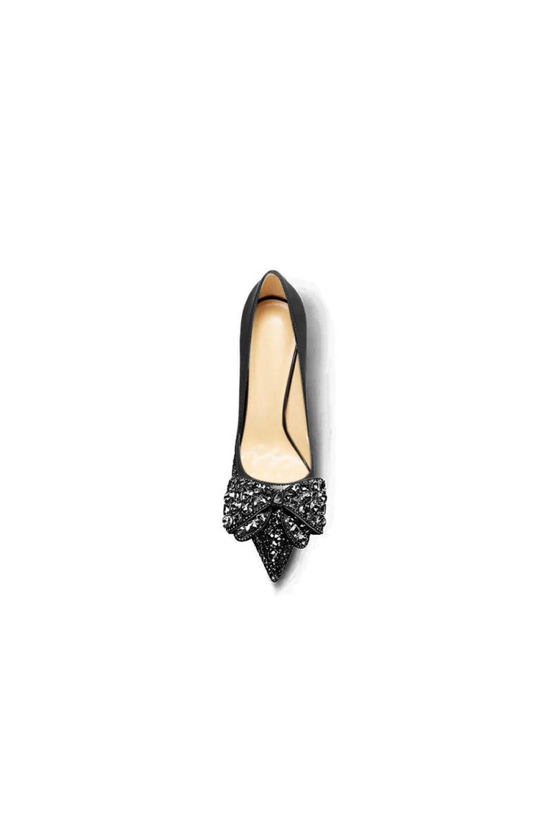 Stiletto Heel Bow Mid Heel Pumps