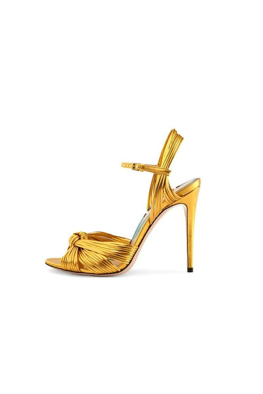 Knotted Stiletto High Heel Sandals