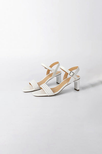 Outdoor Sandals Peep Toe Chunky Heel Fashion Shoes With Buckle Braided Strap