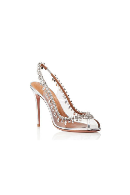 Wedding Shoes Peep Toe Stiletto Heel With Rhinestone Ankle Strap