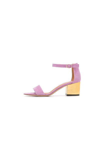 Party Suede Peep Toe Sandals Chunky Heel Evening Shoes With Ankle Strap