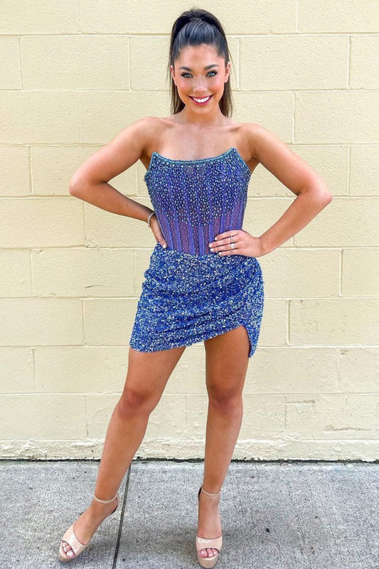 Bodycon Strapless Corset Homecoming Dresses
