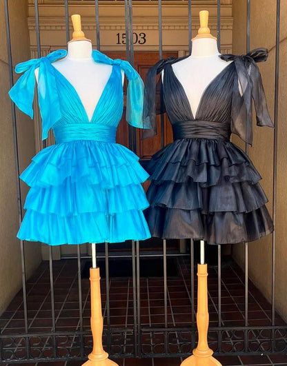 Trendy A-line Tie Homecoming Dresses with Bow