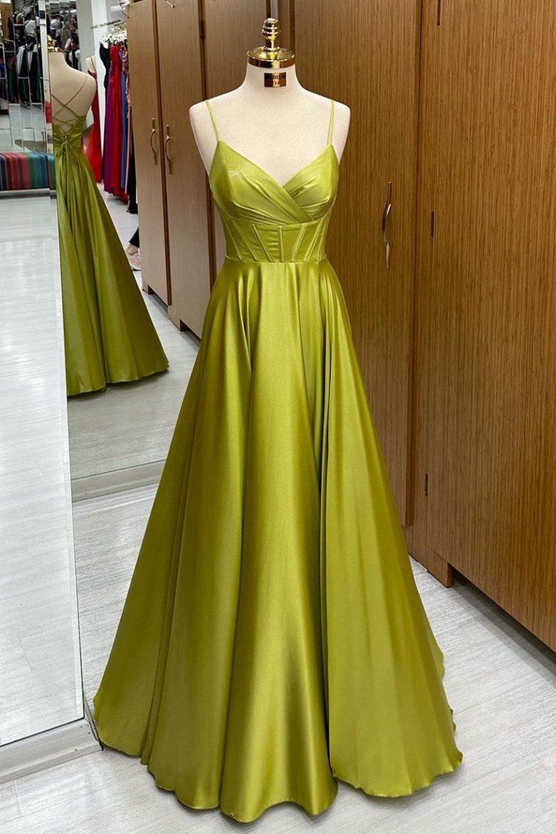 Corset Lace-Up A-line Long Formal Dresses