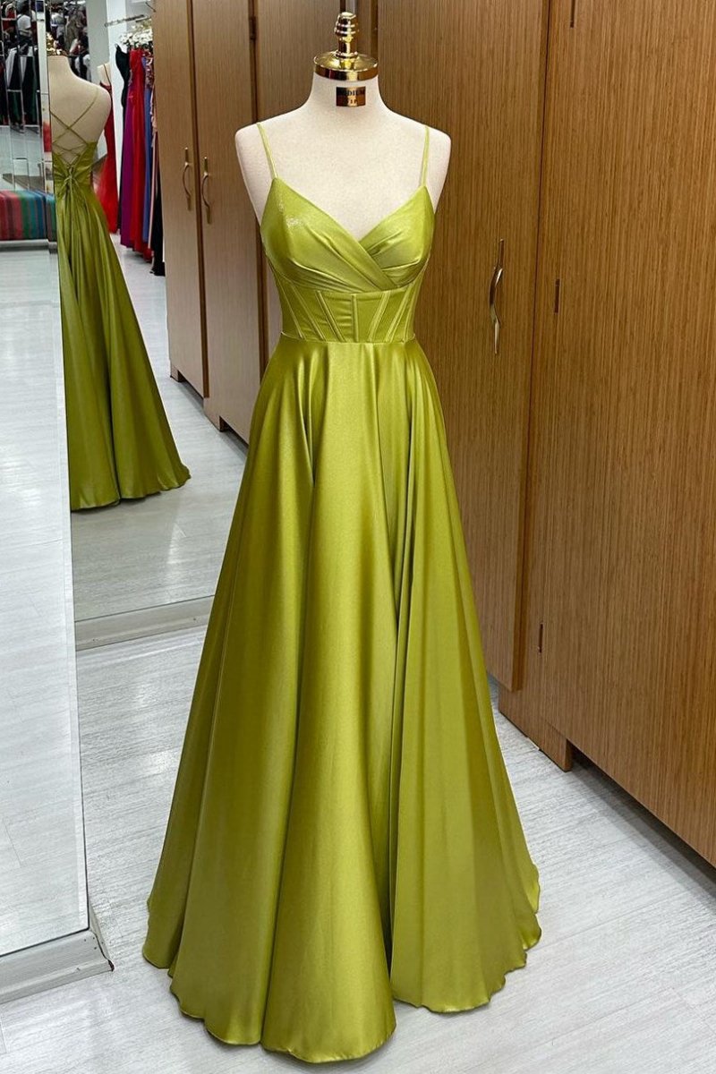 Corset Lace-Up A-line Long Formal Dresses