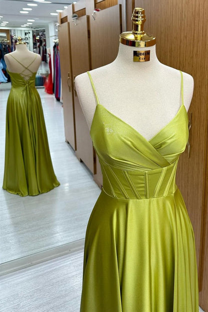 Corset Lace-Up A-line Long Formal Dresses