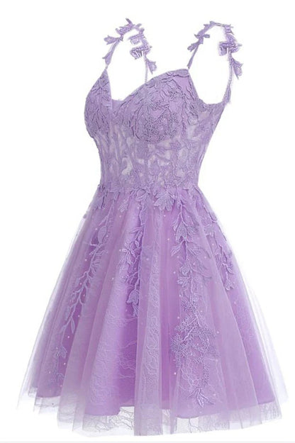 A-line Sweetheart Mint Appliques Short Homecoming Dresses