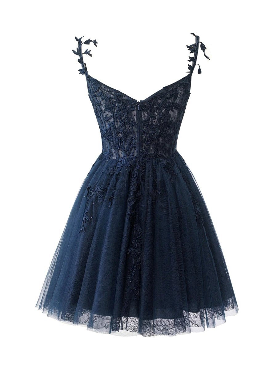 A-line Sweetheart Mint Appliques Short Homecoming Dresses