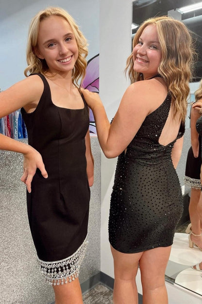 Halter Keyhole Hotfix Dresses